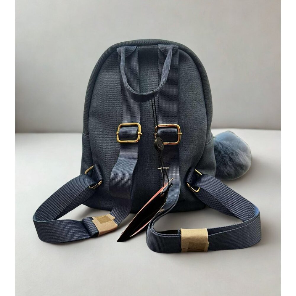 Denim Blue Rhinestone Studded Mini Backpack - Picture 4 of 4
